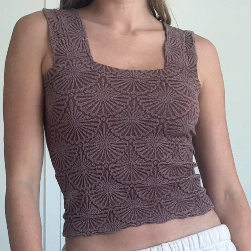 Brown Textured Women's Top